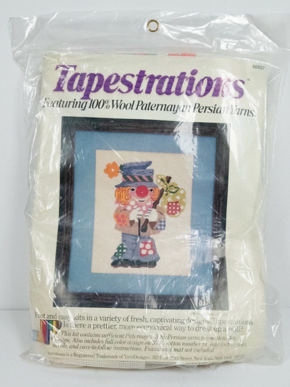 Tapestrations Clown Hobo Circus Whimsy Wool Wall Hanging Craft Kit - Multicolor